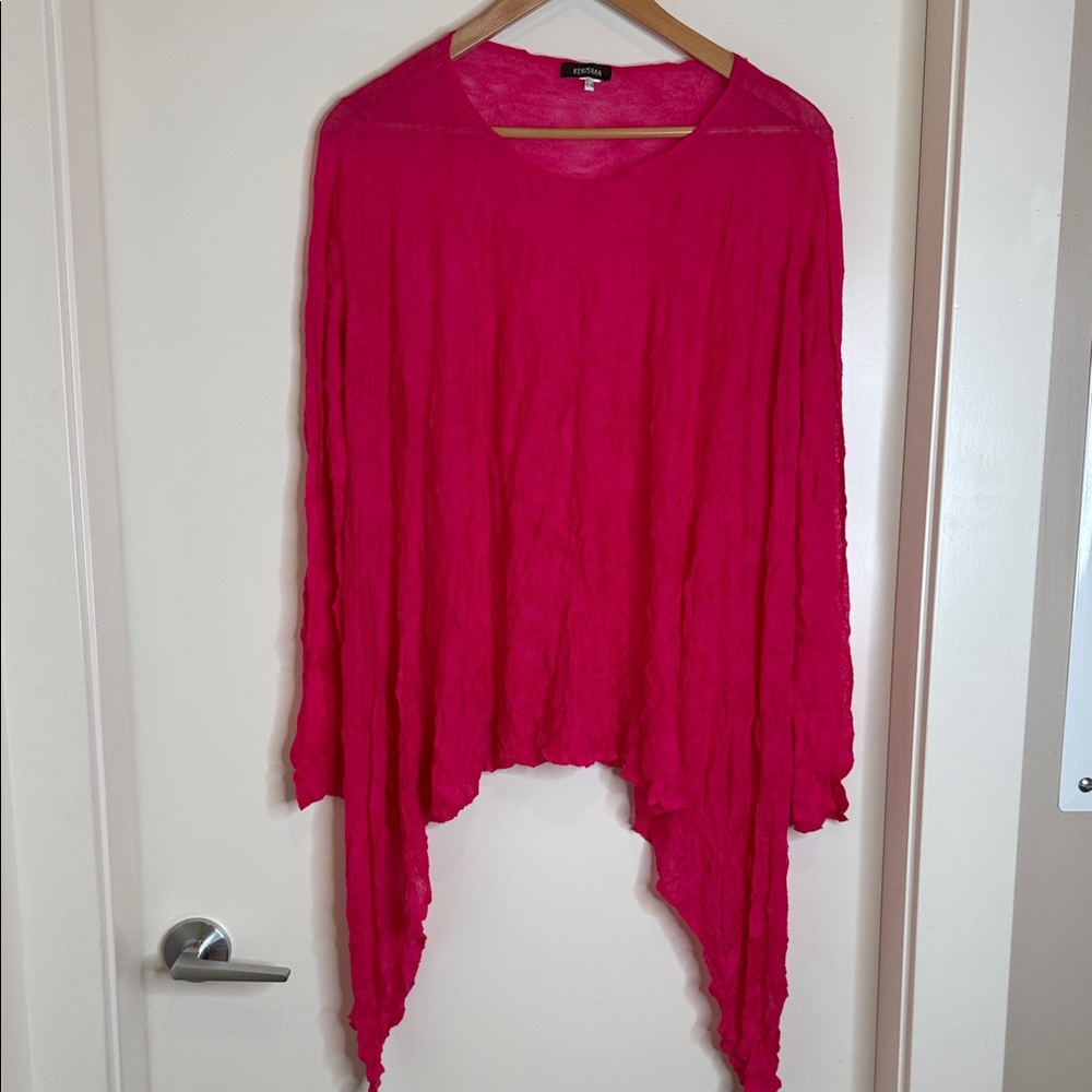 Kerisma Vibrant Pink Crinkle-Texture Top (B)